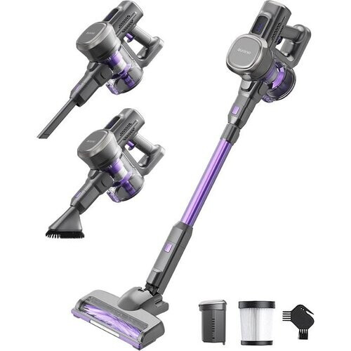Tweedekans Auronic Steelstofzuiger Draadloos - Zelfstaande Steelstofzuiger - Zonder Zak - 220W - Vacuum Cleaner - Grijs/Paars