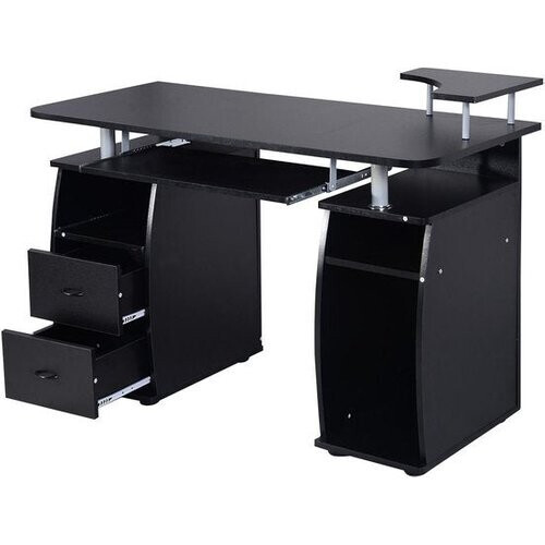 Tweedekans Coast Bureau Computertafel met Uitschuifbare Lade - 120 x 55 x 85 cm - Zwart