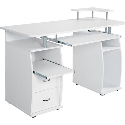 Tweedekans Coast Bureau Computertafel met Uitschuifbare Lade - 120 x 55 x 85 cm - Wit