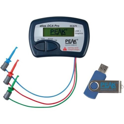 Tweedekans Peak Geavanceerde halfgeleider tester voor componentenanalyse, grafisch display, transistor en MOSFET detectie, USB aansluiting, geschikt voor JFET, diode, LED, SCR, triac, werkt met pc software